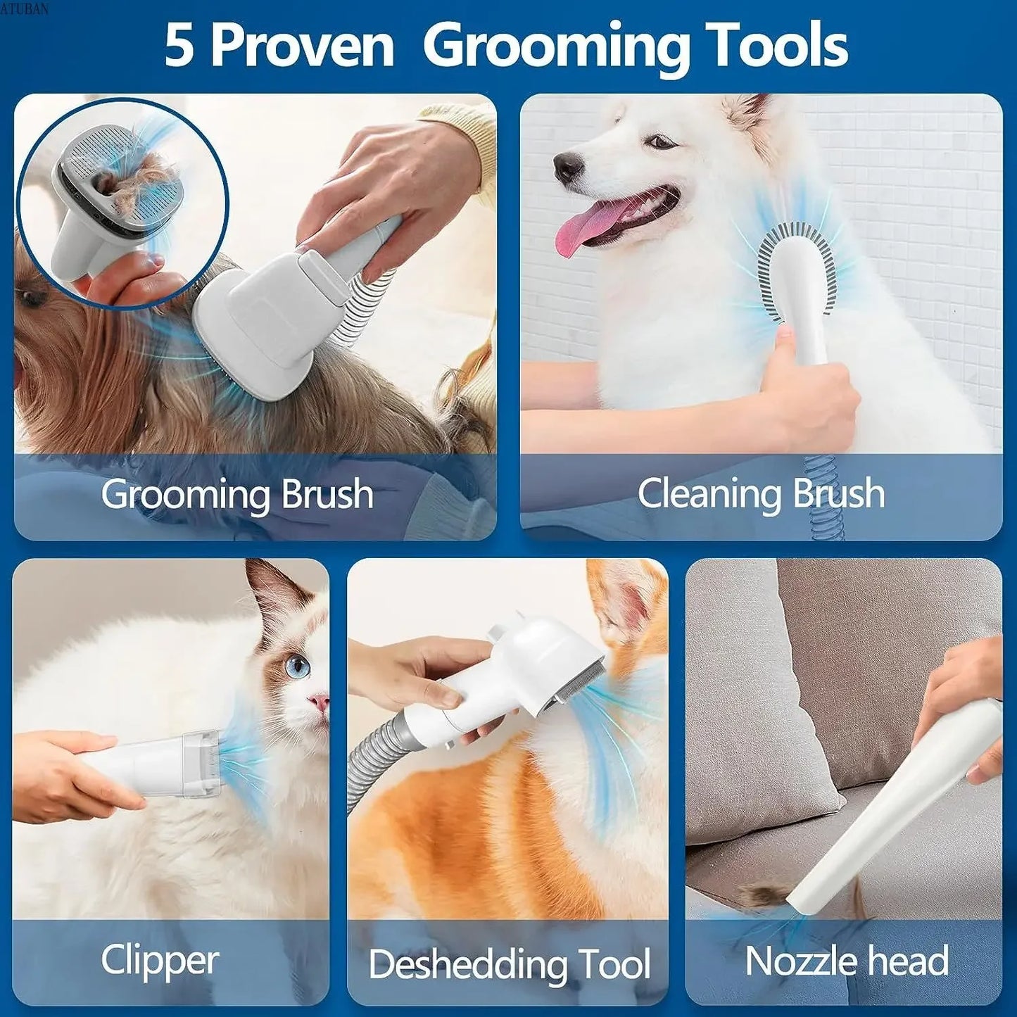 Pet Grooming Vacuum & Kit